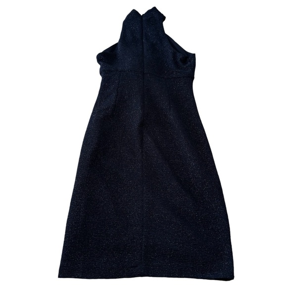 NWT Eliza J Cross Neck Sparkly Midi Halter Navy Dress Size 10 - Picture 5 of 16